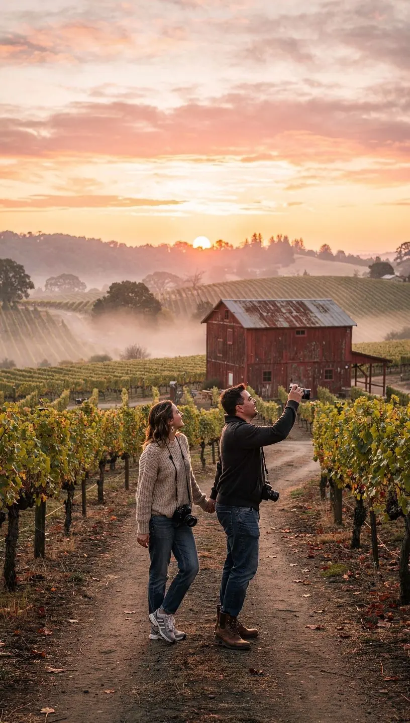 Детали виноградных лоз с сочными гроздьями на фоне голубого неба.